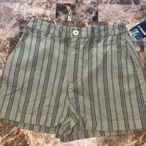 Forever 21 Green w/ Black Stripes Shorts